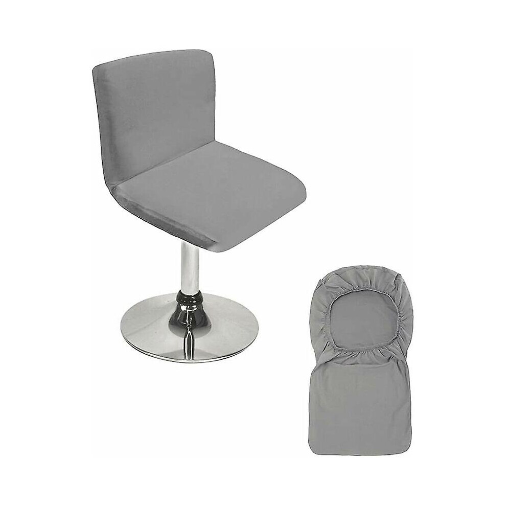 Kikidex (As Show, One Size) Gray Bar Stool With Expandable Backrest Cover For Short Swivel Dining Chair