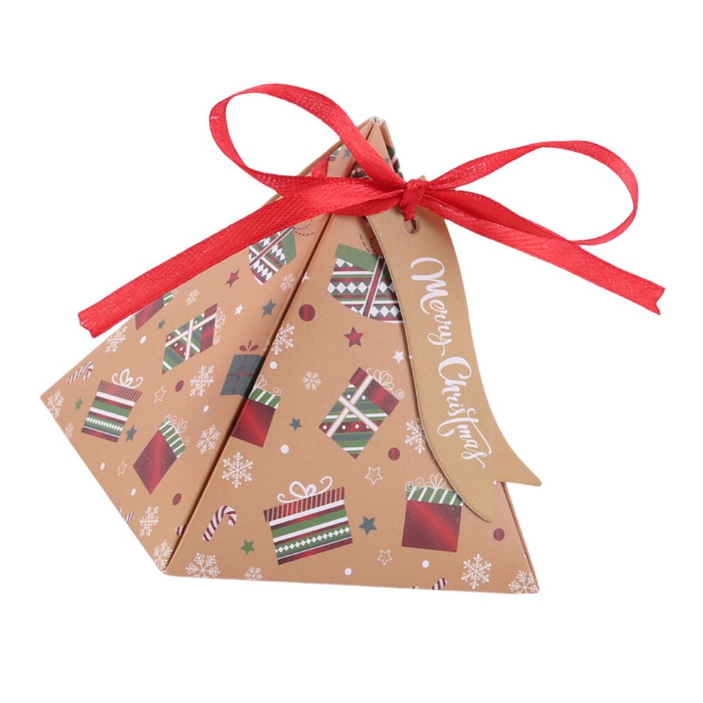 50pcs Christmas Triangles Shape Candy Boxes Christmas-Camel