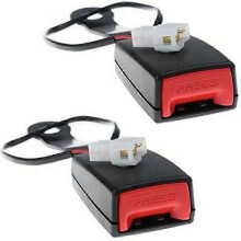 (As show, One size) 2pcs Car Front Seat Belt Lock Buckle Socket Connector Warning