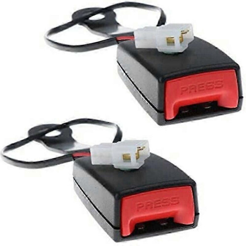 (As show, One size) 2pcs Car Front Seat Belt Lock Buckle Socket Connector Warning