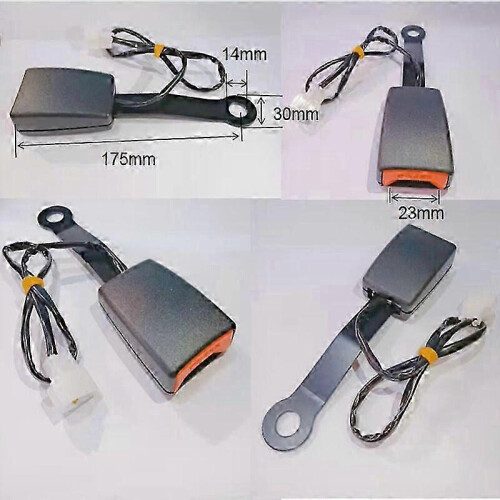 (As show, One size) 2pcs Car Front Seat Belt Lock Buckle Socket Connector Warning 1