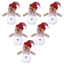 Festival Gingerbreads Man Shape Snacks Storage Jar-Red Hat