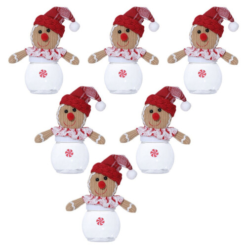 Festival Gingerbreads Man Shape Snacks Storage Jar-Red Hat