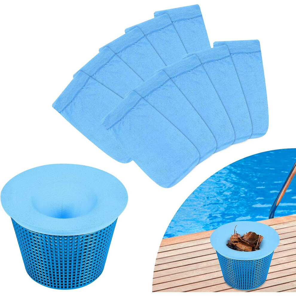 Kikidex (As Show, One Size) 10Pcs Pool Skimmer Socks, Reusable And Elastic Pool Skimmer Prefilter Socks, Trapping Pollen, Leaves, And Hair