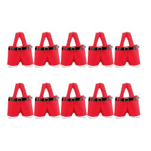 10pcs Santa Themed Bottle Pouches Reusable-small trouser pocket
