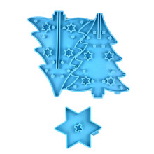 Christmas Silicone Mold Christmas Tree Resin Mold with-Blue
