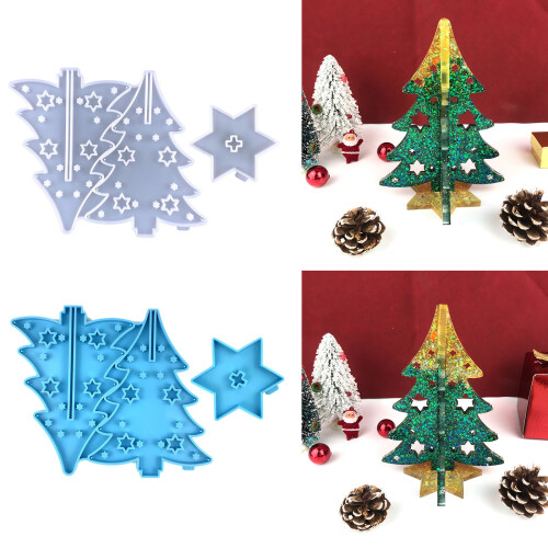 Christmas Silicone Mold Christmas Tree Resin Mold with-Blue 2