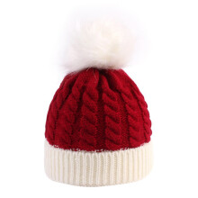 Newborns Christmas Caps Soft Knitted Wool Hat Comfortable-Red