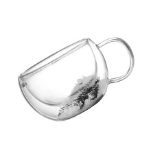 Clear Glass Drinking Cup with Dried Flower Decoration-200ml