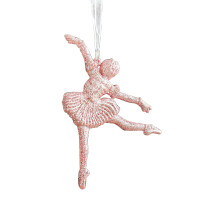Weihnachtsanhänger aus Kunststoff in Form eines-Rosa