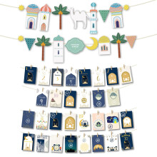 ONEHAUS Set de 2 Decoraciones para Ramadan Mubarak, Calendario de 30 días