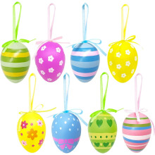 Aviski 24 Pcs Décorations Œufs de Pâques Suspendus Œufs de Pâques Multicolores
