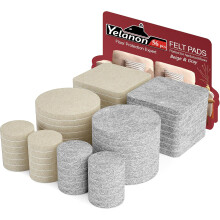 Self-Adhesive Felt Furniture Pads - 56 Pack Floor Protectors for Chair Legs, Anti-Scratch Pads in Beige & Grey