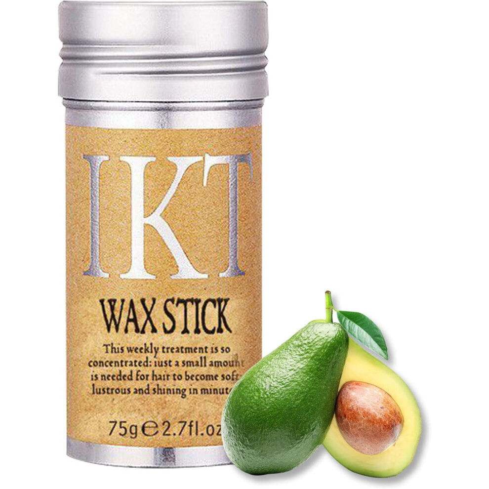 Hair Styling Wax Stick - Smoothing Finisher for Taming Frizz & Flyaways with Avocado 75g