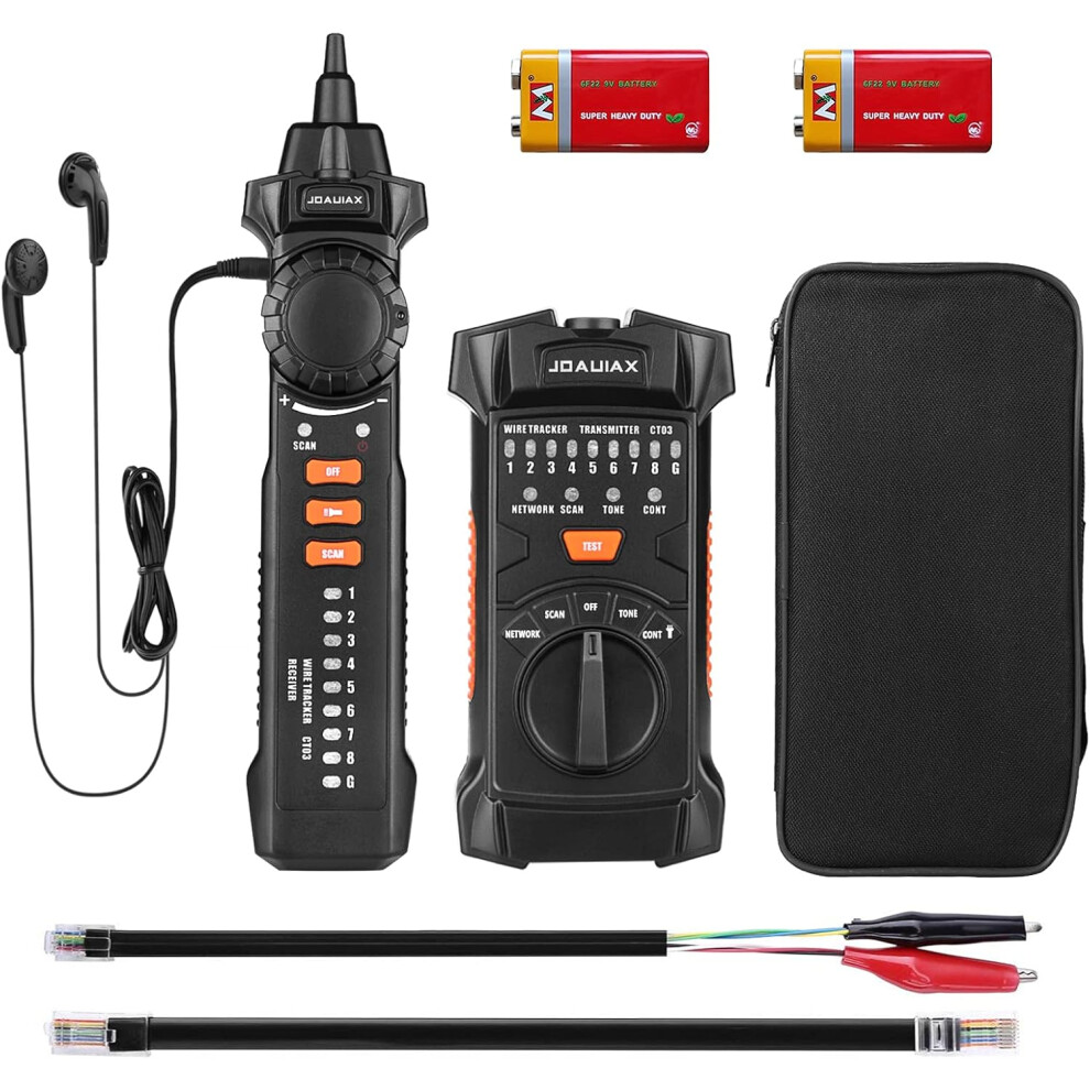 Professional Wire Tracker & Cable Tester - Network Line Finder For Rj45 Lan & Rj11 Telephone Wires With Led Light And Continuity Test 5906792629786