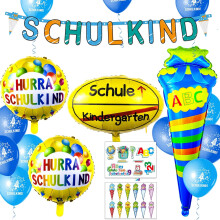 Set Ballons für Jungen Blau 24 Stück Dekoration — geburtstagsdeko junge, babyparty deko blau