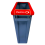 87 Litre Slim Bin, Grey Base & Red Open Lid 3