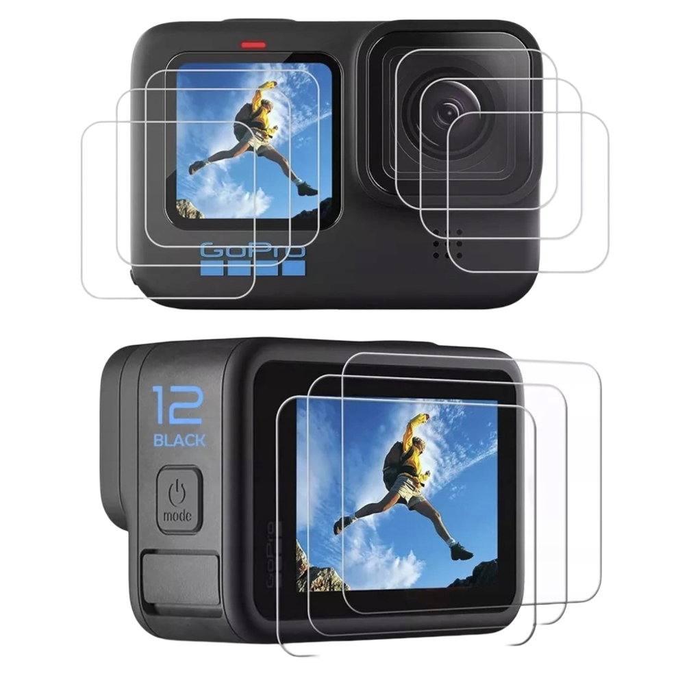 Gopro Screen And Lens Protectors - 6-Pack Tempered Glass Kit For Hero 9, 10, 11, 12 & 13 With 9H Hardness And Hd Clarity 5906792657741
