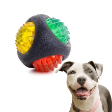 Spiky Glow-in-the-Dark Pet Ball - Durable 8cm Rubber Chew Toy for Dog & Cat Dental Health, Teething Relief and Water Fetch Games
