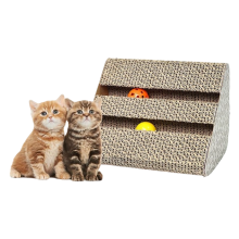 Grattoir pour Chat en Carton Jouet Balle 27.3x17.5x17.5 cm Triangle