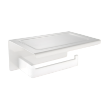 Support de Papier Toilette Mural pour Salle de Bain Étagère Acier Inoxydable Blanc Porte-Rouleau