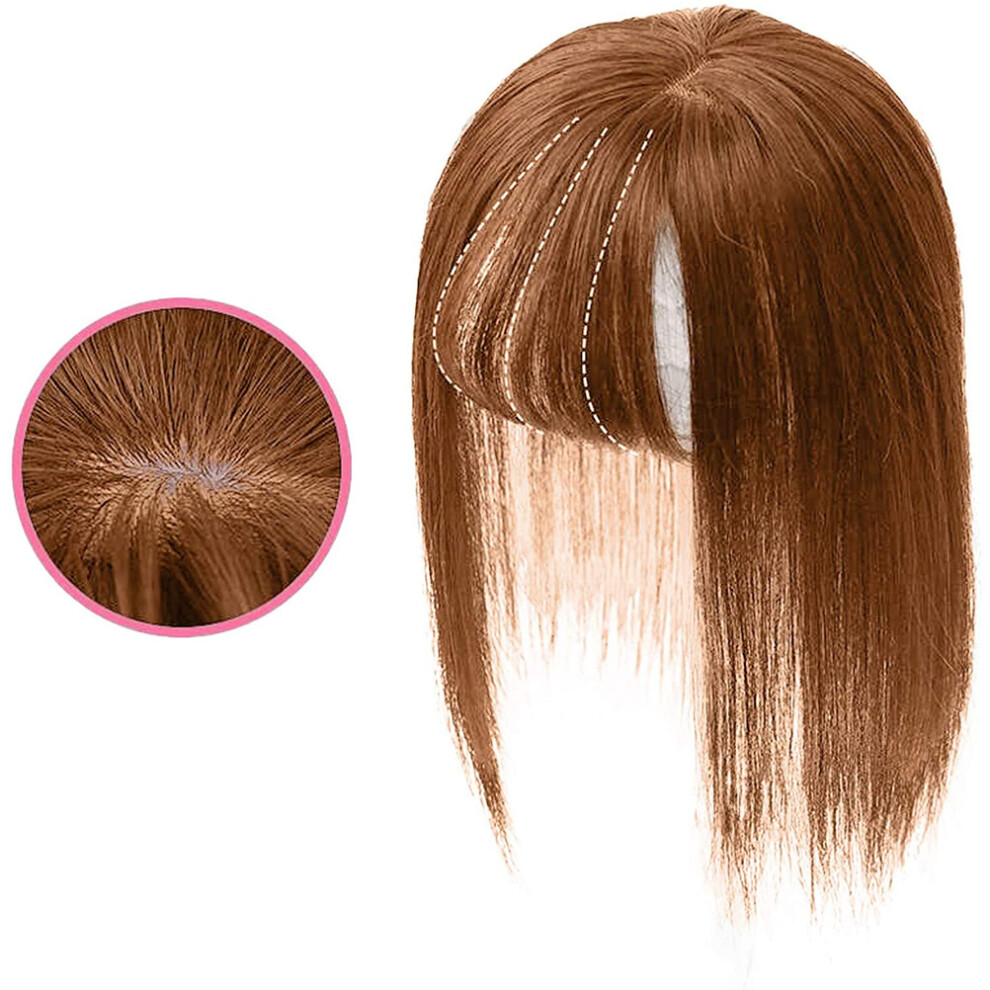 Unisex Women's Thinning Hair Toppers Human Hair Clip-In Topper With Silk Base Crown