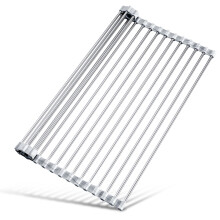 Égouttoir à vaisselle pliable résistant à la chaleur 32x45 cm Jusqu'à 32 kg Argent