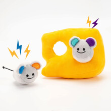 Jouet Interactif pour Chien Souris et Fromage 2en1 pour Chiots avec Sifflet