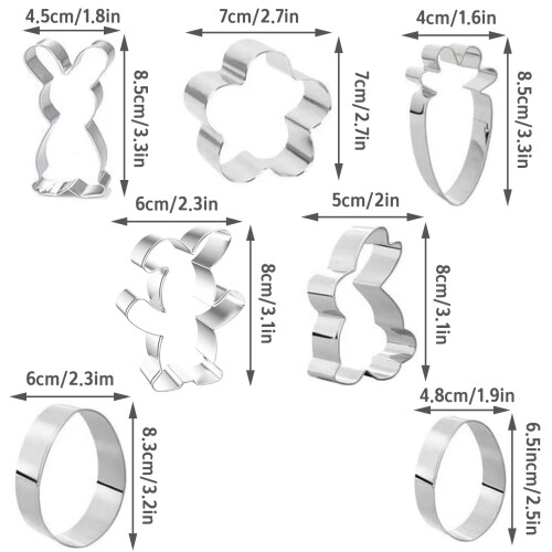 Ensemble de 7 Emporte-Pièces de Pâques en Acier Inoxydable 2