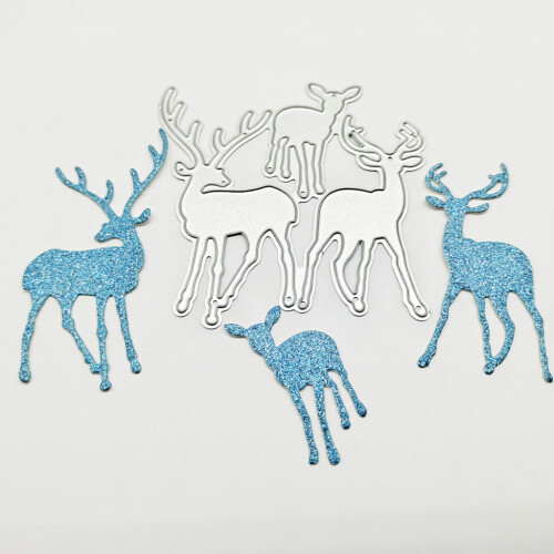 Drie Kerst herten metalen stansmessen stencil DIY scrapbooking 2