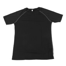 (Black L) Men Fitness Shirt Quick Dry Slim Breathable Workout Top White L