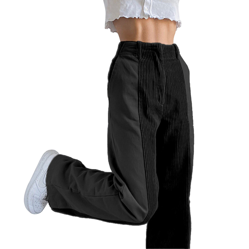 (Black XL) Women Wide Leg Pants High Waist Loose Long Pink XXL-image-OPC-PMK9PM6-NEW