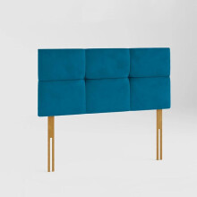 (King Teal)5ft Plush Velvet Lined & Buttoned Headboard