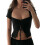 (Black M) Lace Up Shirt Drawstring Front Black M 1