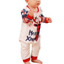 (Picture Color BABY 12-18M) Christmas Pajamas Deer Head Round Collar Long Sleeve MEN XL