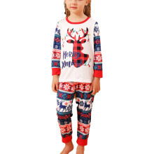 (Picture Color KIDS 4-5Y) Christmas Pajamas Deer Head Round Collar Long Sleeve MEN XL