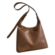 (Khaki One Size) Shoulder Bag Soft Casual Adjustable Strap Large Vintage Khaki One Size