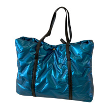 (Peacock Blue One Size) Puffer Down Bag Padded Quilted Single Shoulder Champagne One Size