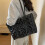 (Black One Size) Puffer Down Bag Padded Quilted Single Shoulder Champagne One Size 3