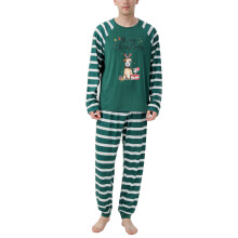 (Family Pajamas Set MEN XXL) Christmas Cartoon Pajamas Set Striped Long Sleeve Family WOMEN XXL
