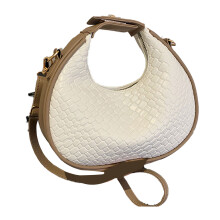 (White Free Size) PU Shoulder Bag Vintage Women Casual Handbag Black Free Size