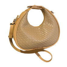 (Khaki Free Size) PU Shoulder Bag Vintage Women Casual Handbag Black Free Size