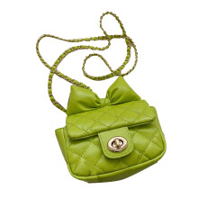 (Green Free Size) Chain Shoulder Bag Bowknot Women Soft PU Casual Handbag White