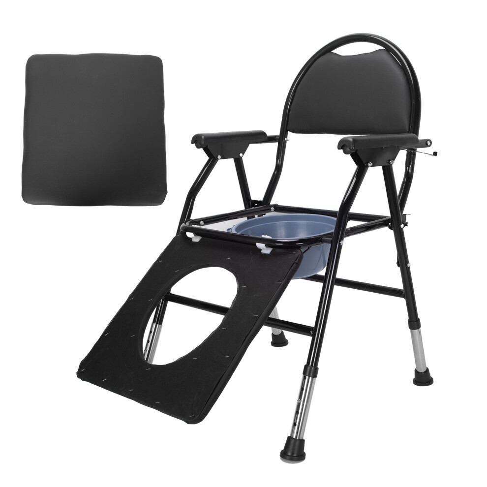 Commode Chair w/ Backrest Portable Toilet