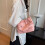 (Pink Universal Size) Single Shoulder Bag Beige Bowknot Korean Style Universal 4