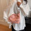 (Pink Universal Size) Single Shoulder Bag Beige Bowknot Korean Style Universal 2