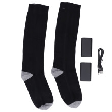 Heated Socks 3 Levels Rechargeable Black Grey for Hiking Skiing