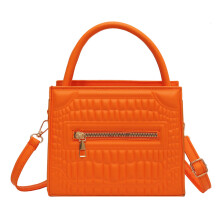 (Orange 7.9 X 6.7 X 3.9in) PU Leather Shoulder Bag Large Capacity Green 7.9x6.7x3.9in