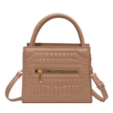 (Khaki 7.9 X 6.7 X 3.9in) PU Leather Shoulder Bag Large Capacity Green 7.9x6.7x3.9in