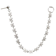 (ZW536 One Size) Nose to Ear Chain Non Piercing Hoop Metal Ring Jewelry Steel One Size